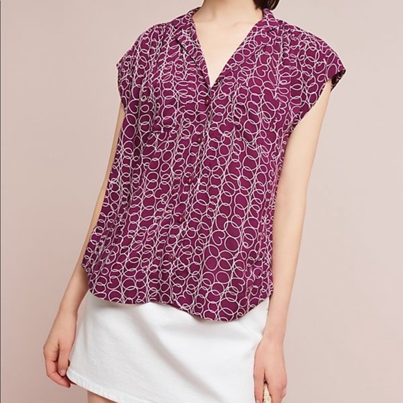 Anthropologie Maeve Raffine Button Up Blouse - Picture 7 of 7
